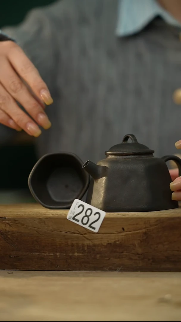 【闪购商品】瓷片秤砣系列·设计师丁念六方小茶壶+杯