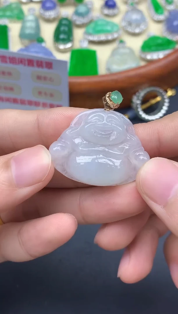 颈饰18K金镶嵌翡翠248-中国好珍宝