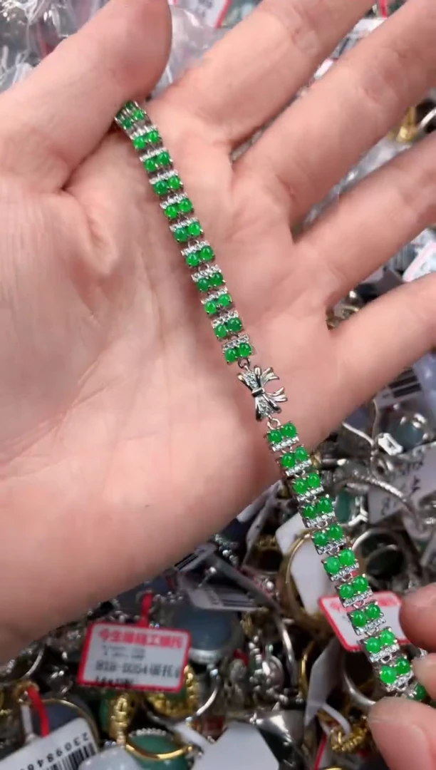 银S925镶嵌戒指翡翠555                9