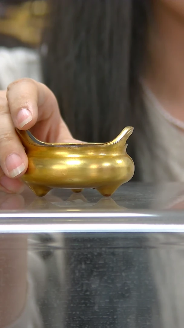 【闪购商品】紫铜鎏金，5分香炉摆件-Z