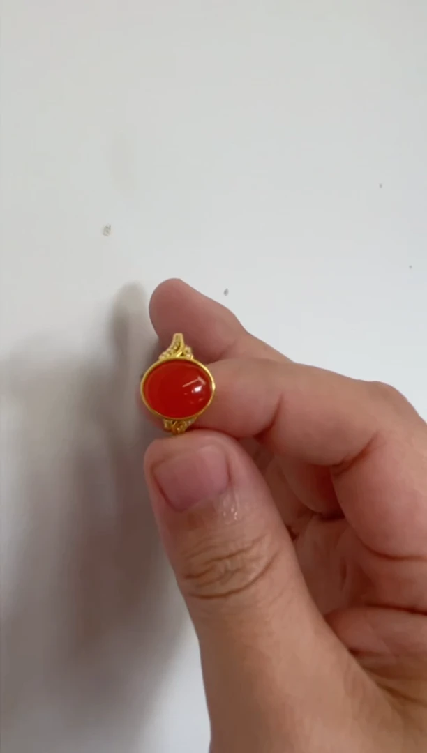 【闪购商品】南红玛瑙A63未镶嵌保山冰红戒指-多样性发一件