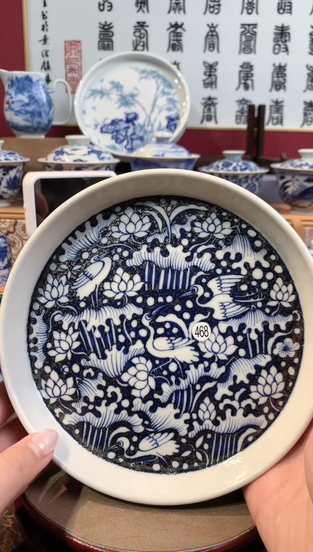 热***叶468青花壶承qd349