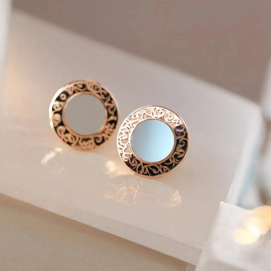 【A】高定版本 时尚小圆饼耳钉