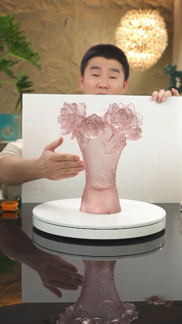 【闪购商品】摆件设计款浅紫牡丹花瓶摆件