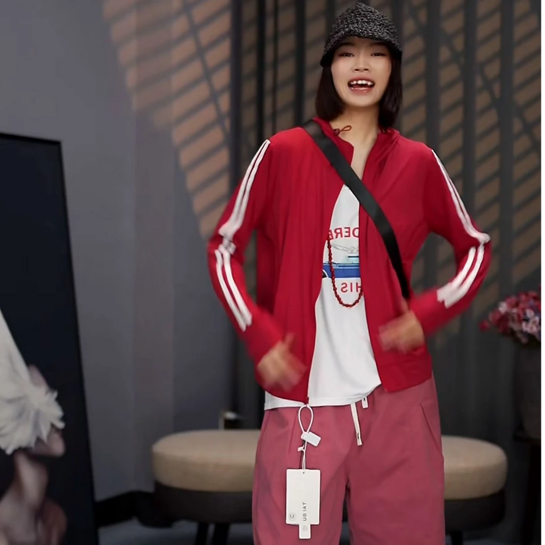 夏季新款连帽透气宽松长袖防晒时尚百搭侧拉条设计外套