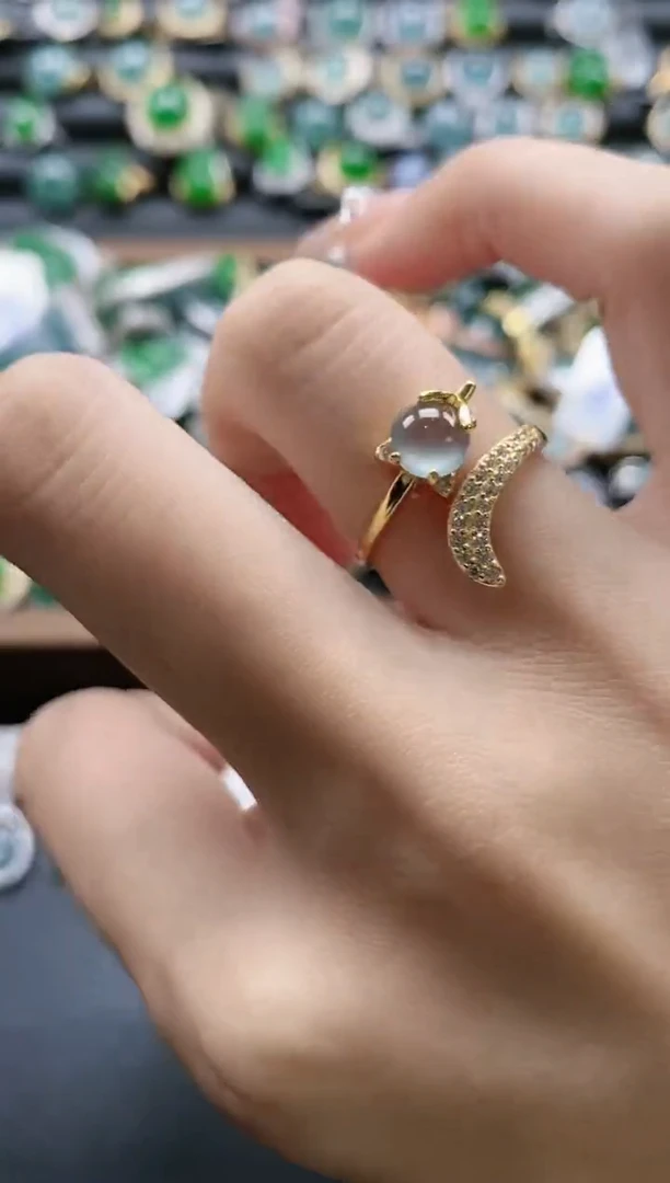 【闪购商品】翡翠戒指银S925镶嵌51511