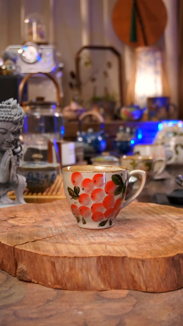 杯子葡萄景德镇陶泥手绘