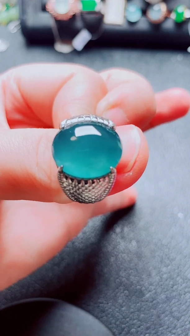 银S925镶嵌戒指翡翠111