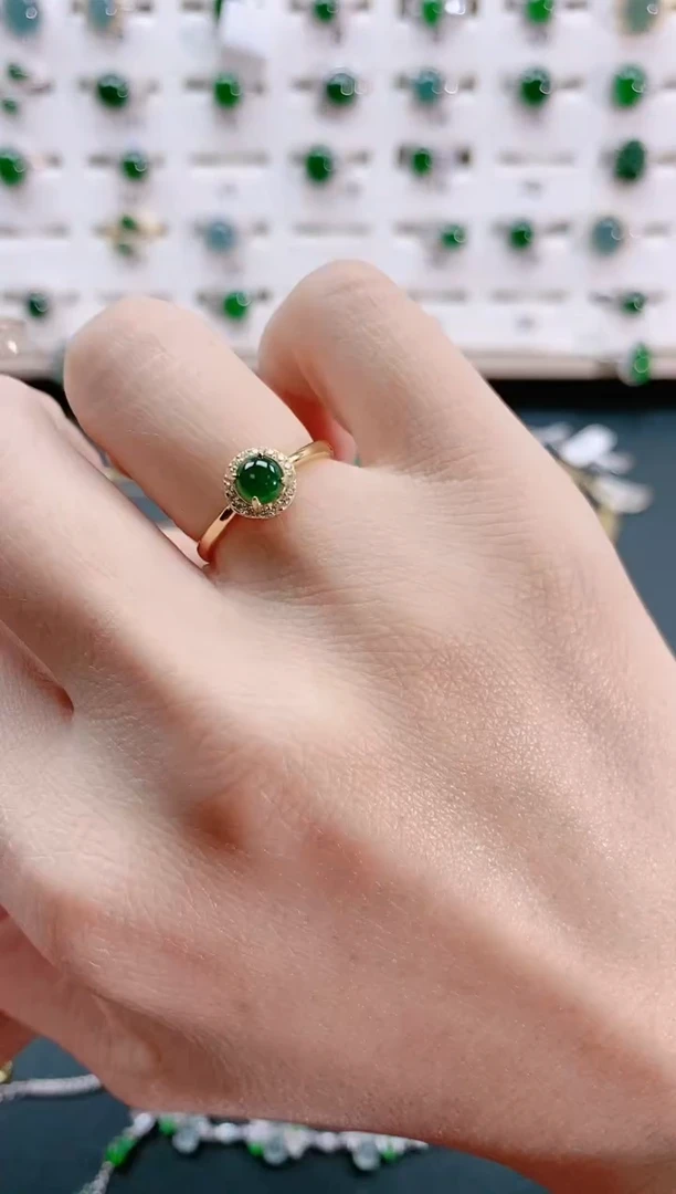 【闪购商品】翡翠戒指银S925镶嵌天然翡翠