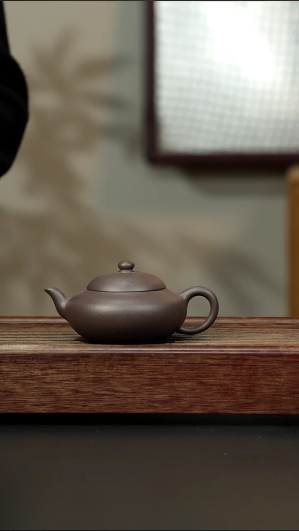 茶壶紫砂天青 扁樱