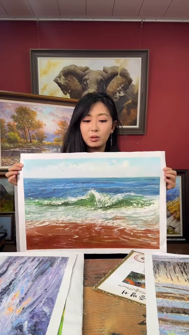 油画【135号】约53*35cm丨朝鲜原创纯手绘孤品油画丨顺丰包邮
