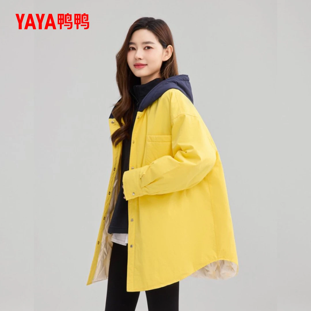 YAYA/鸭鸭秋冬新款休闲时尚潮流多巴胺90绒羽绒服外套YE5A601201E