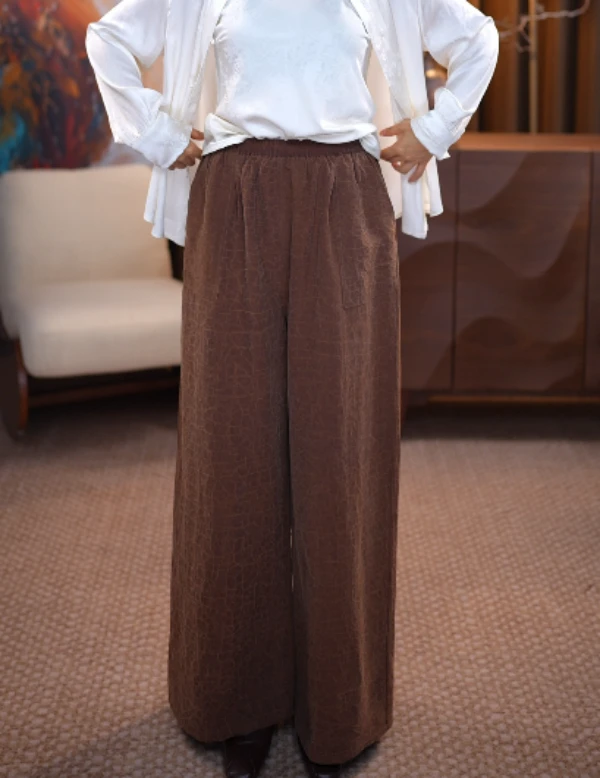 【寻隐】桑蚕丝香云纱阔腿裤双面双穿宽松新中式裙裤