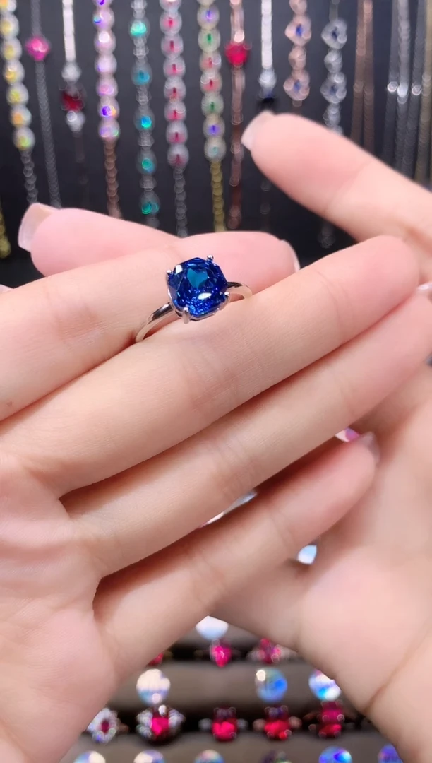 托帕石戒指银S925镶嵌银色