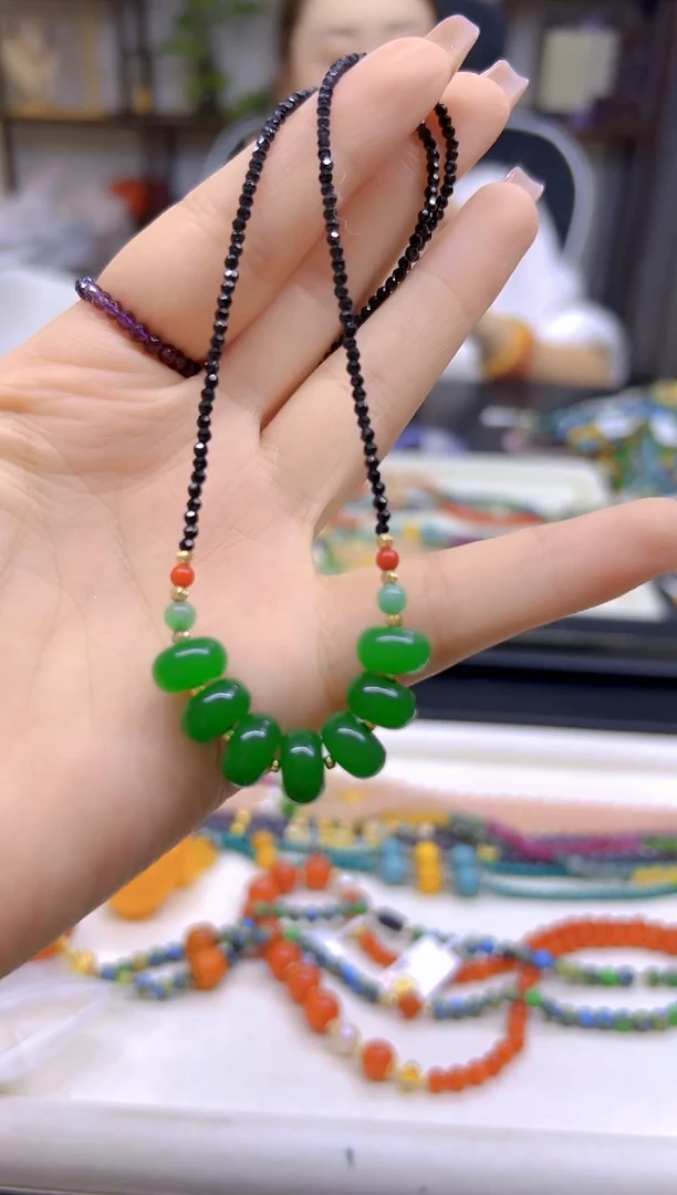 翡翠未镶嵌颈饰DIY款X365