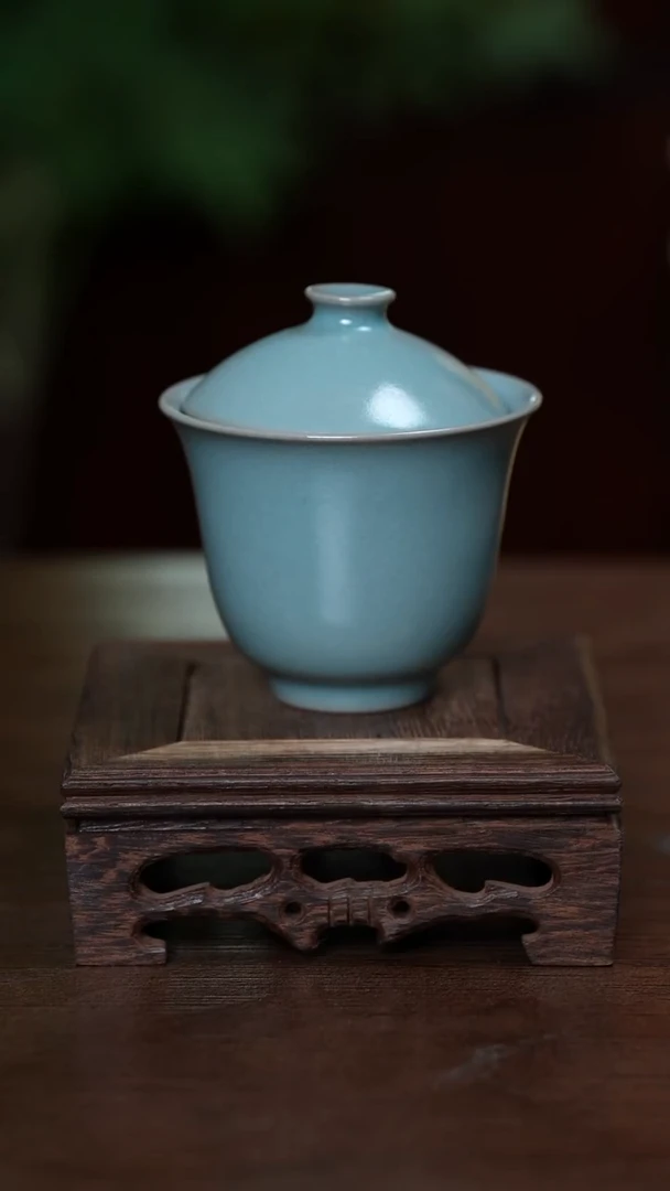 【闪购商品】L·宝丰宋官窑原产地汝瓷一口小岩茶盖碗