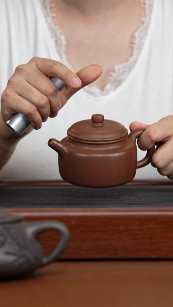 茶壶紫砂天青德钟-电窑