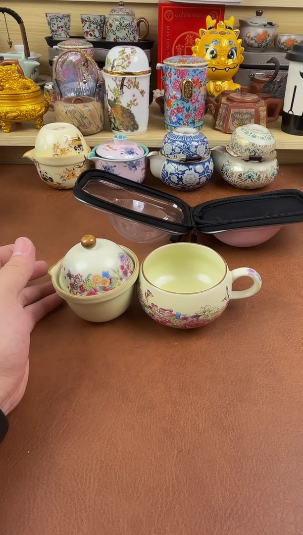 陶瓷茶具摆件旅行套组
