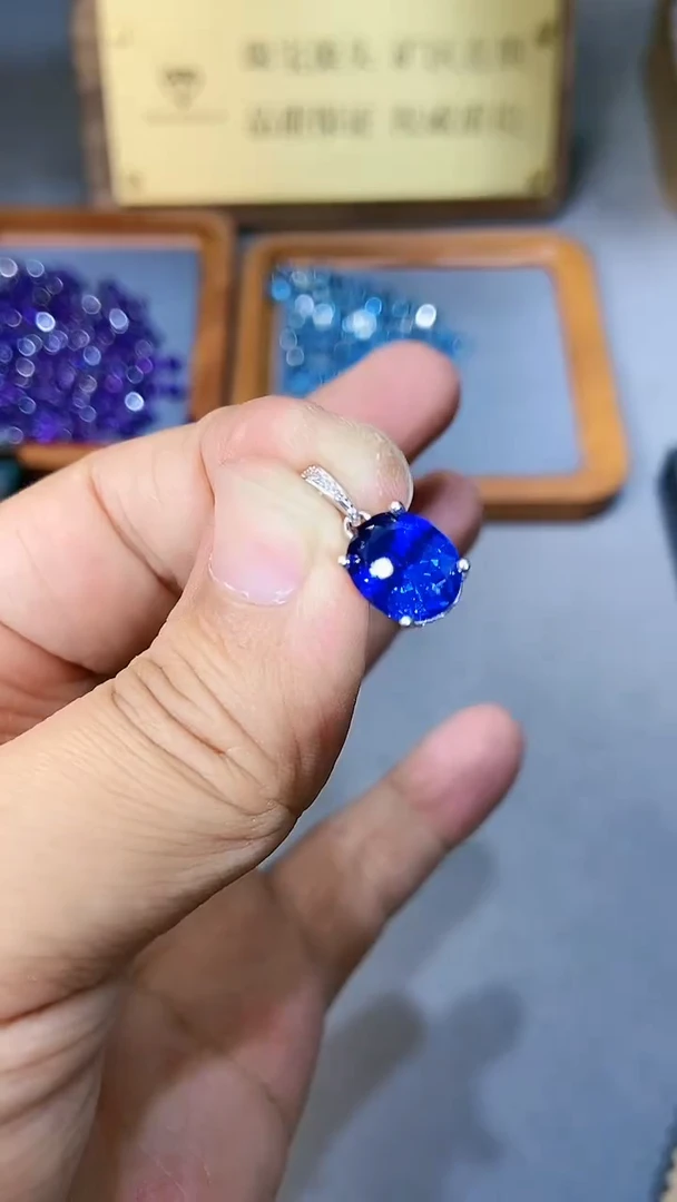 【闪购商品】蓝宝石颈饰银S925镶嵌1564