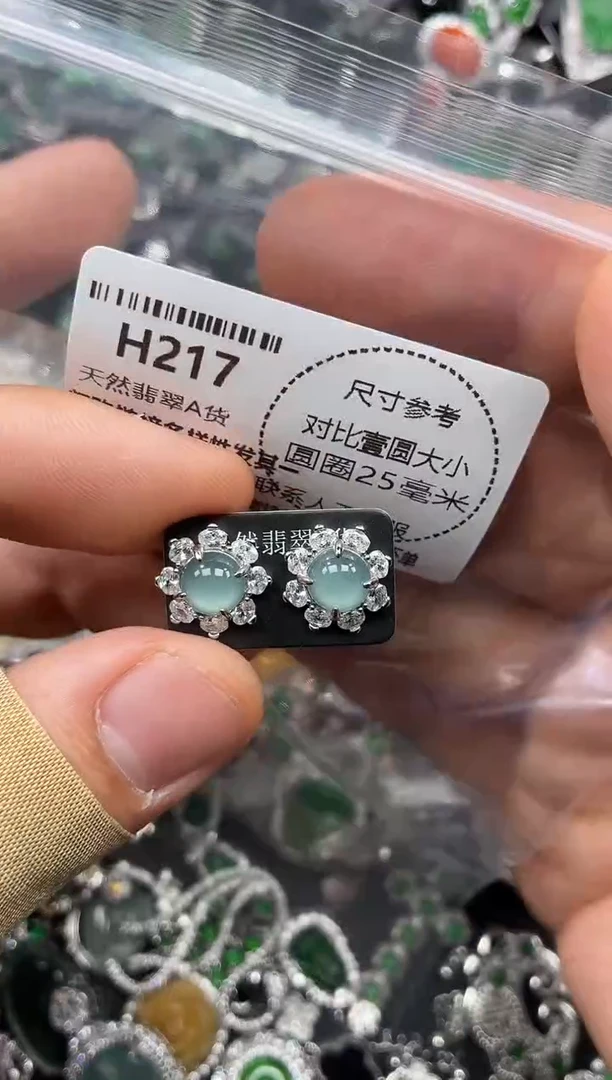 颈饰未镶嵌翡翠H217耳钉