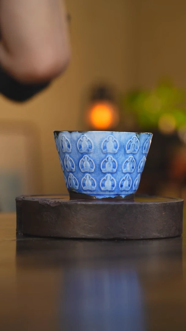 40柴房陶瓷柴烧万佛杯