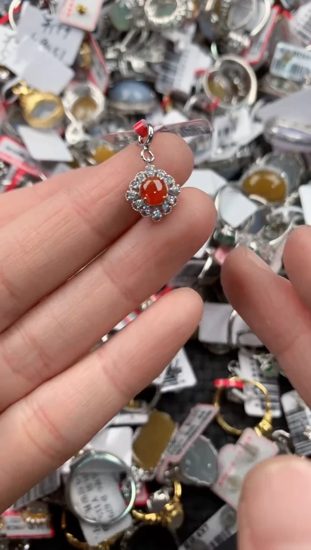 银S925镶嵌戒指翡翠777   1