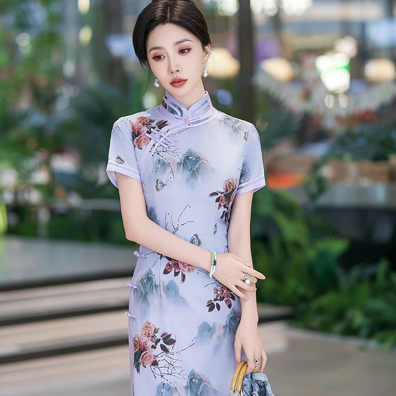 白幼秀夏季清凉凉快年轻中式复古气质旗袍修身日常优雅显瘦3269