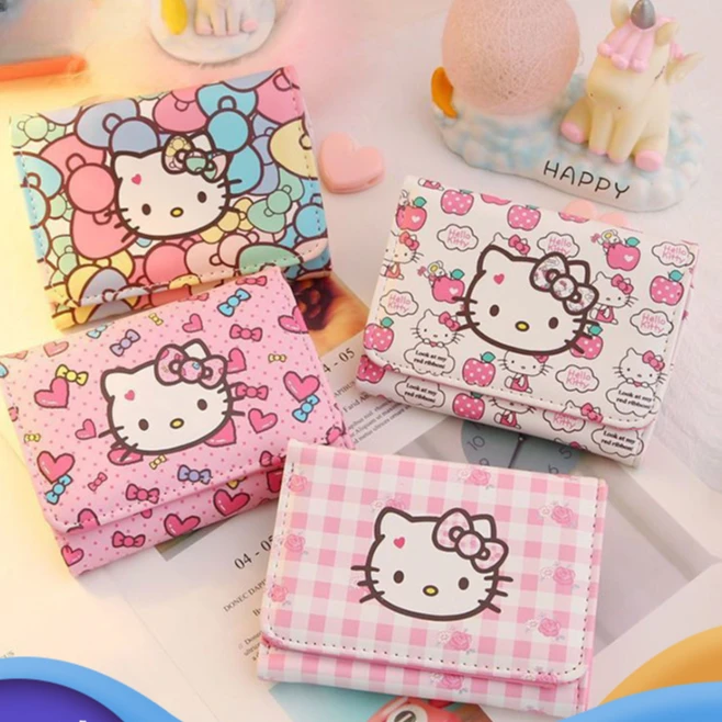 卡通钱包女短款小清新少女心女款折叠二合一专用儿童凯蒂猫零钱包