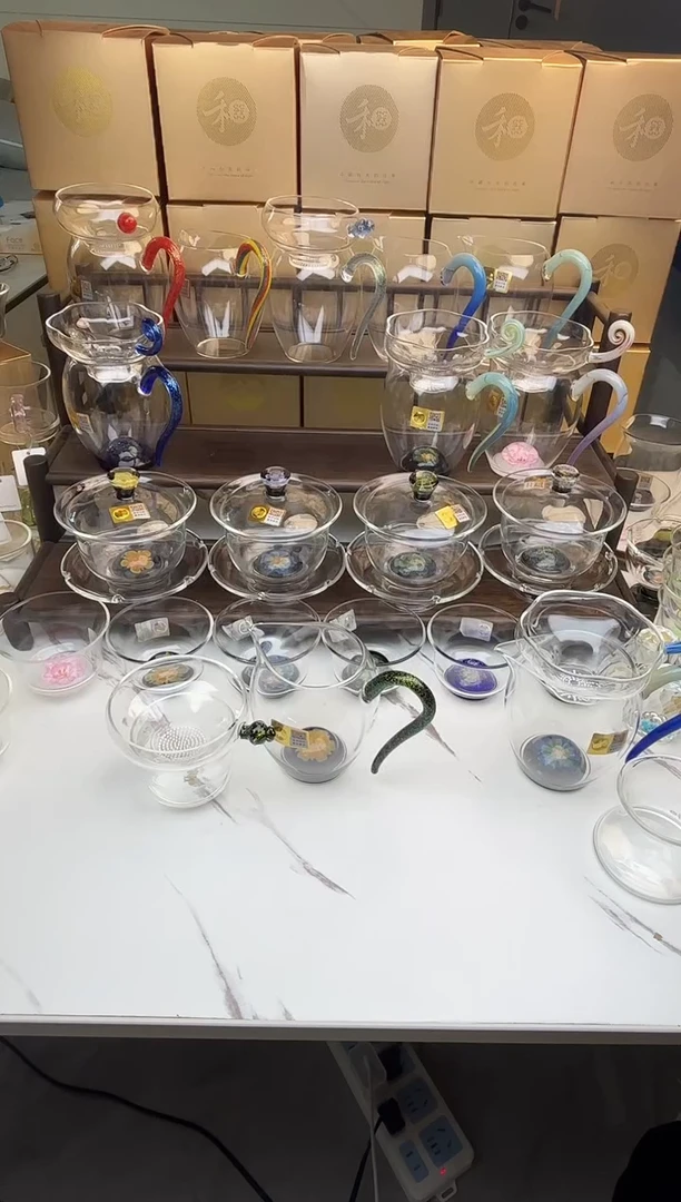 手工艺品琉璃萌***兄禾器 怡然茶海芳韵珀黑金＋奉珠黑金 普通盒
