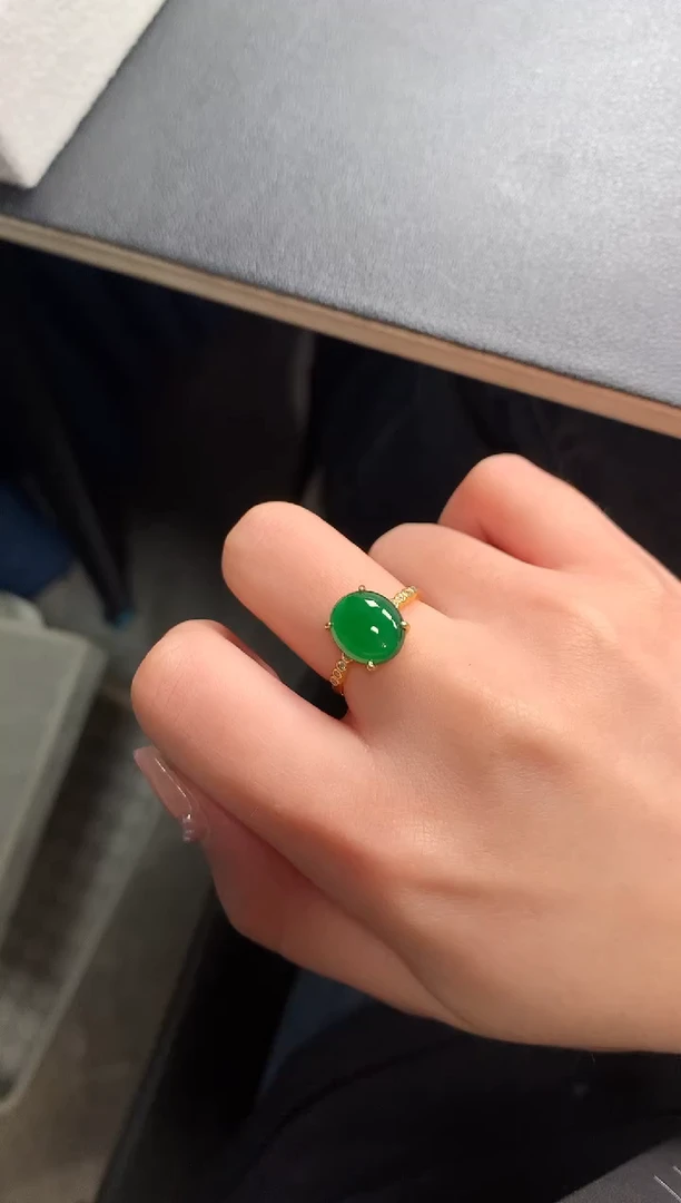 【闪购商品】翡翠戒指银S925镶嵌5124