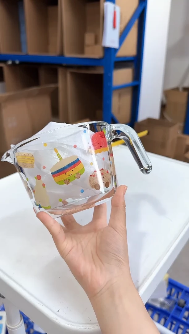 瓷片蛋糕派对玻璃量杯500ml