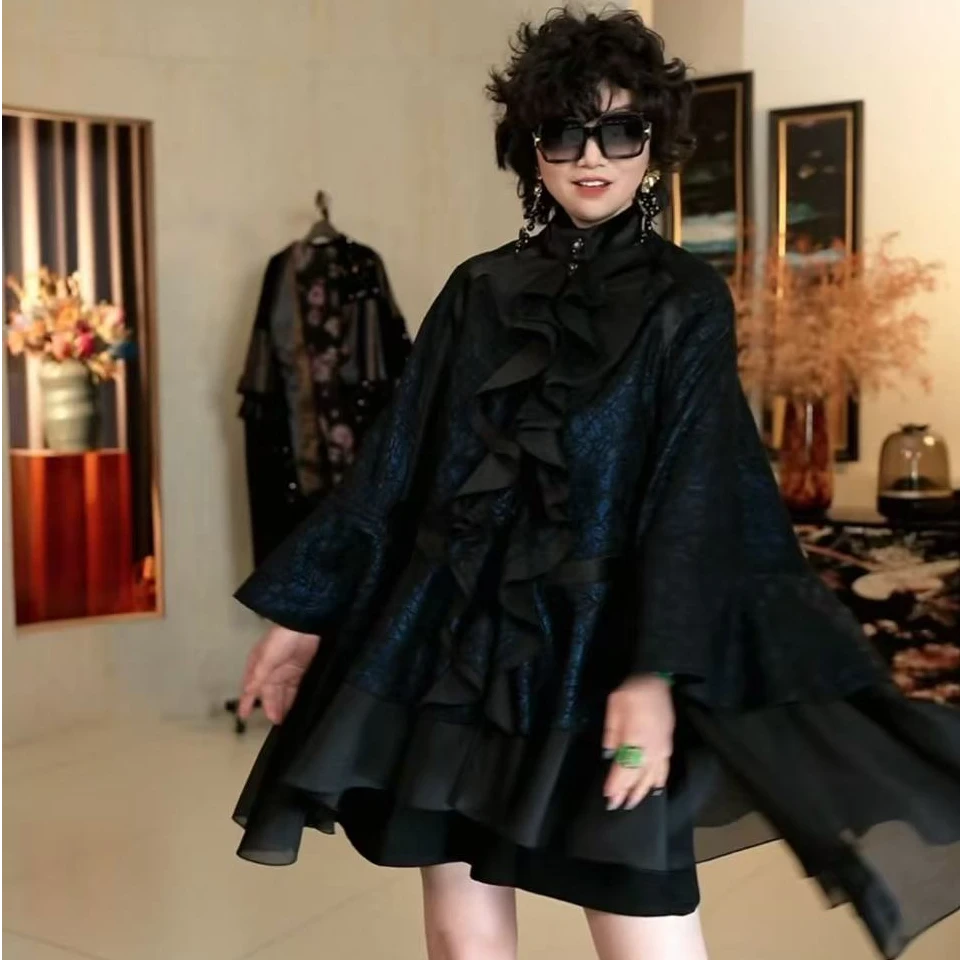 630篱君春夏原创设计款花边斗篷外套蕾丝轻奢时尚百搭显瘦外套女