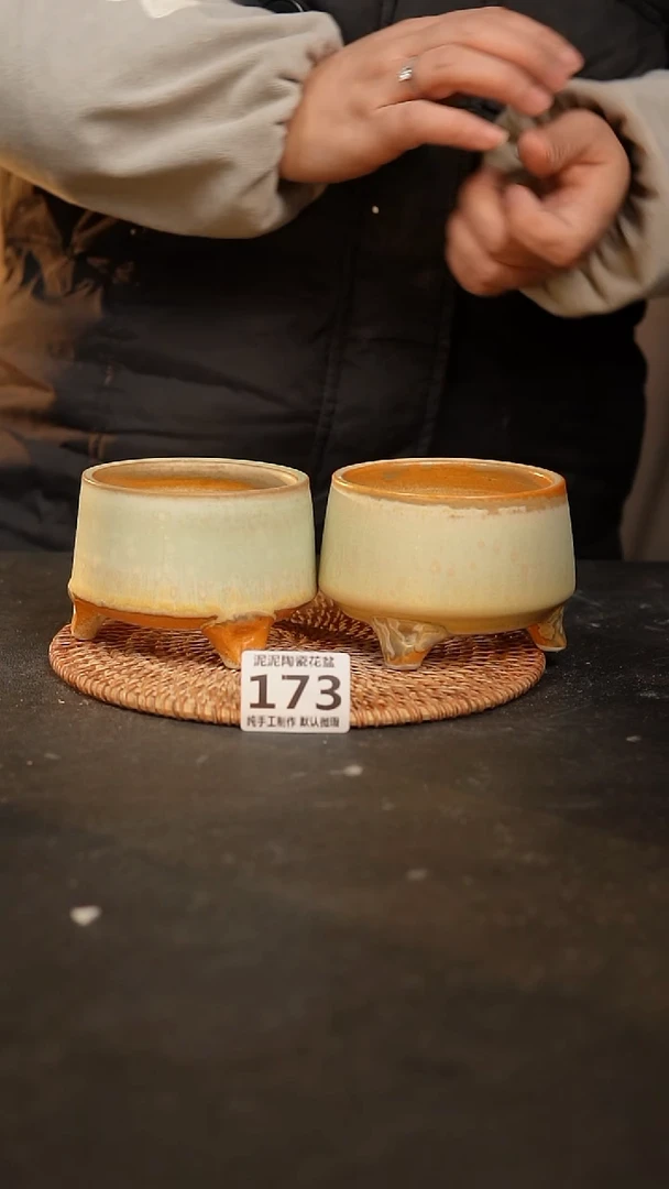 【闪购商品】瓷片173泥泥手工花盆口8