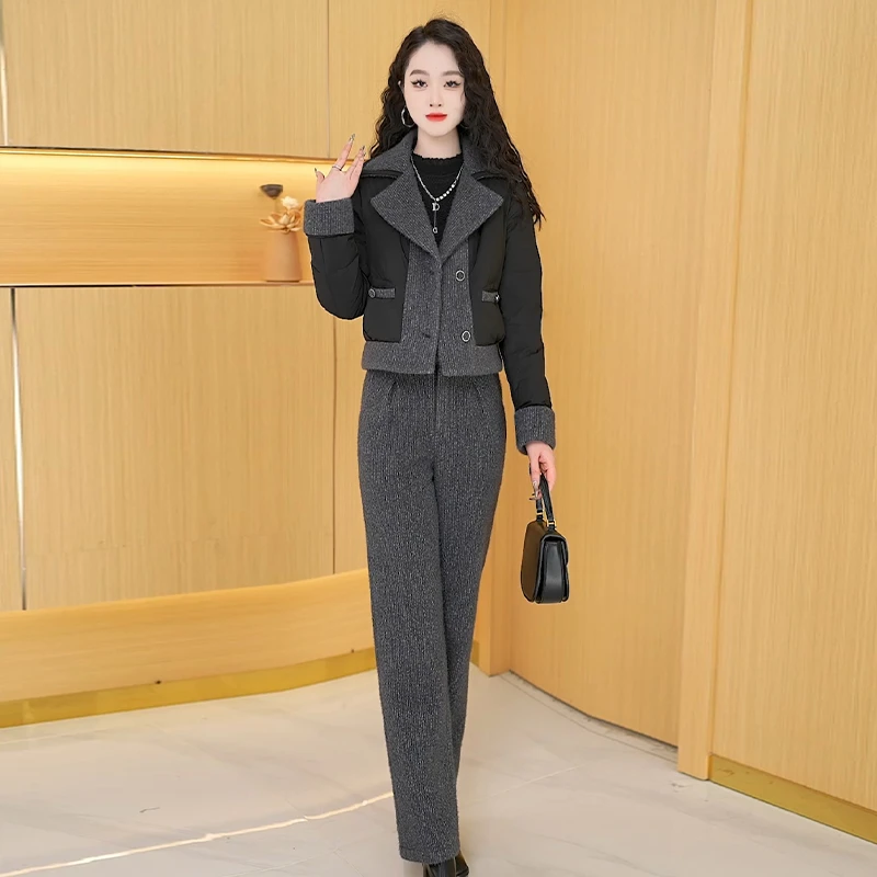 【羽绒服套裤】冬季白鸭绒羽绒服百搭新款时尚气质休闲保暖外套套裤