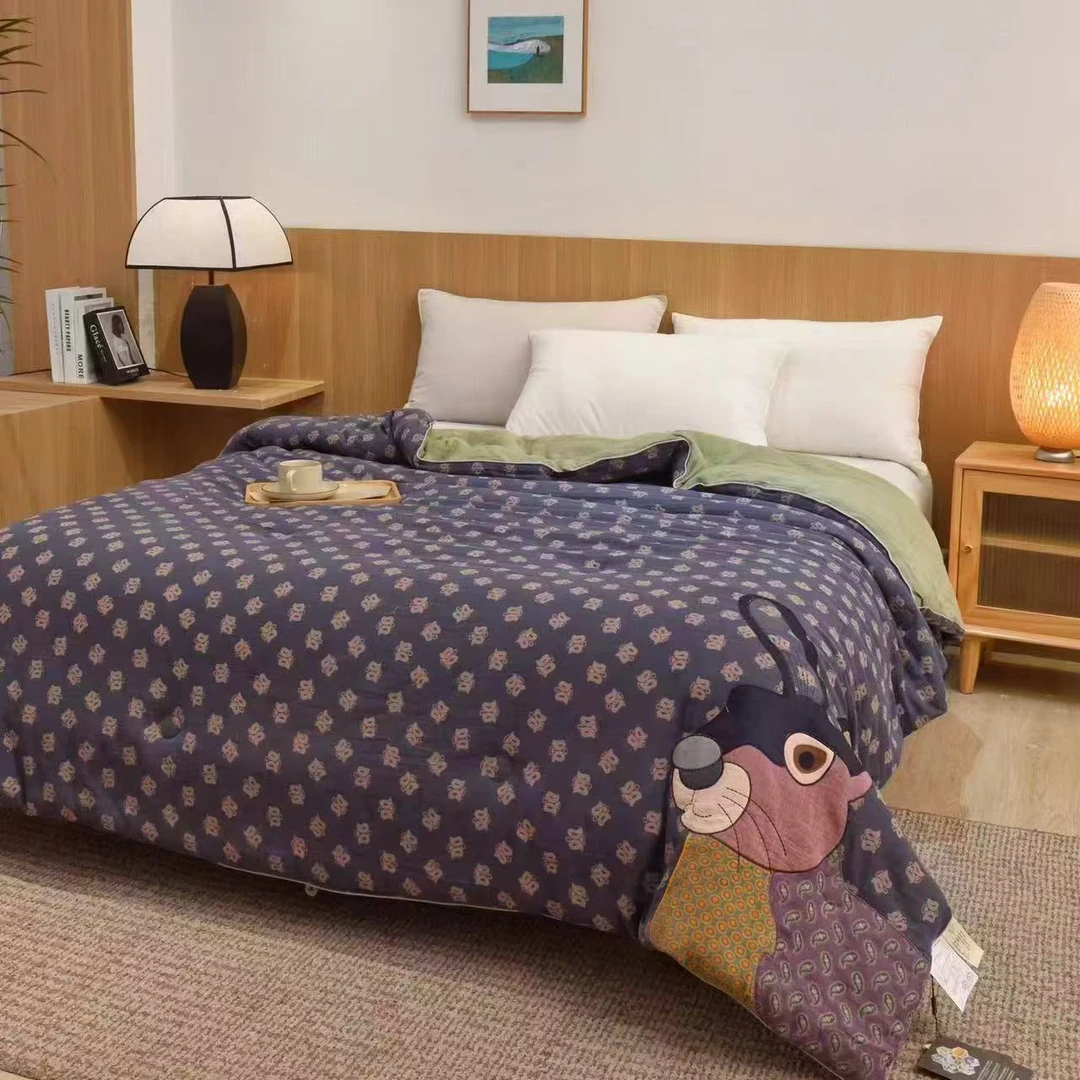 大美兔-母婴纯棉全棉双层纱春秋被可水洗四季被