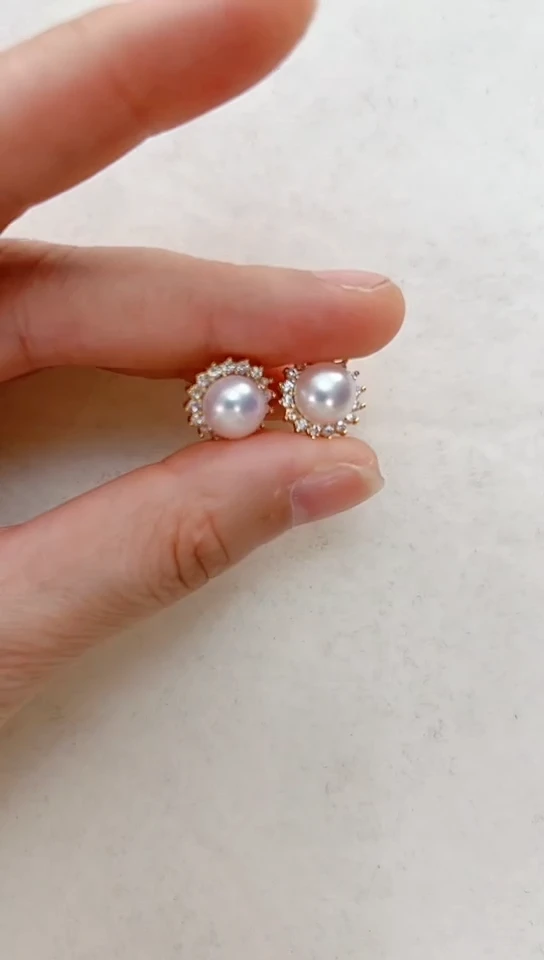 【闪购商品】淡水珍珠耳饰合金尖角太阳花