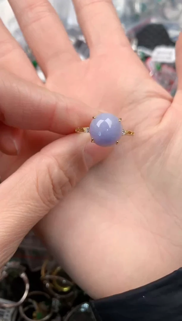 银S925镶嵌戒指翡翠3         5