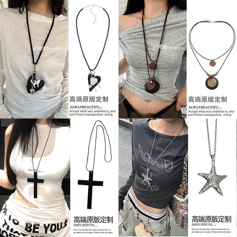 LOVES YOU爱心小狗化妆镜编织长项链 可作包挂毛衣链小众设计高级