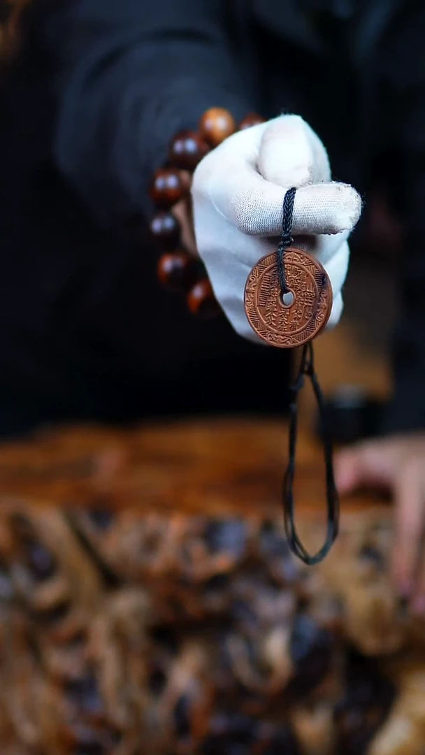 枣木百年雷击枣木山鬼花钱