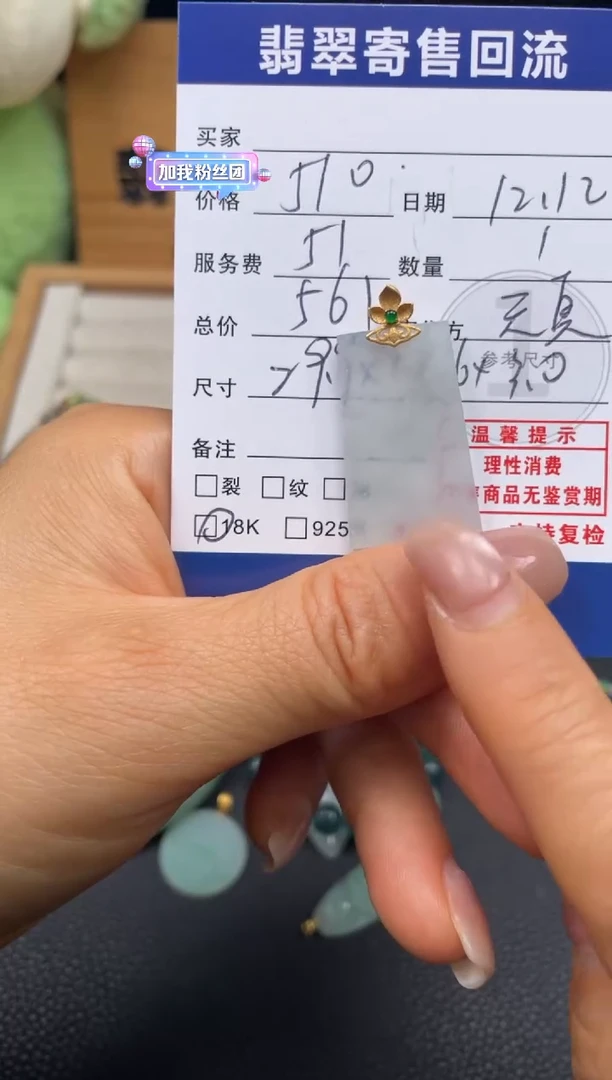 颈饰18K金镶嵌翡翠10151702