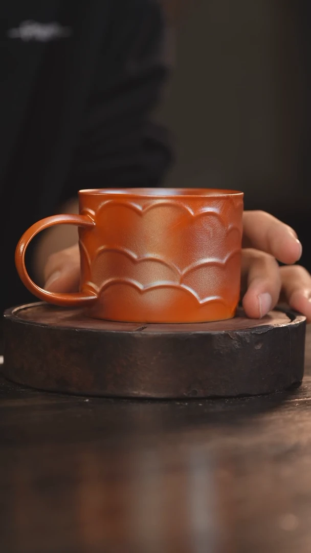 【闪购商品】杯14柴房陶瓷丨金红云纹咖啡杯