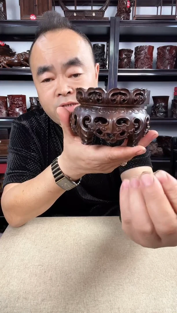 木新莲底座老李红木工艺品