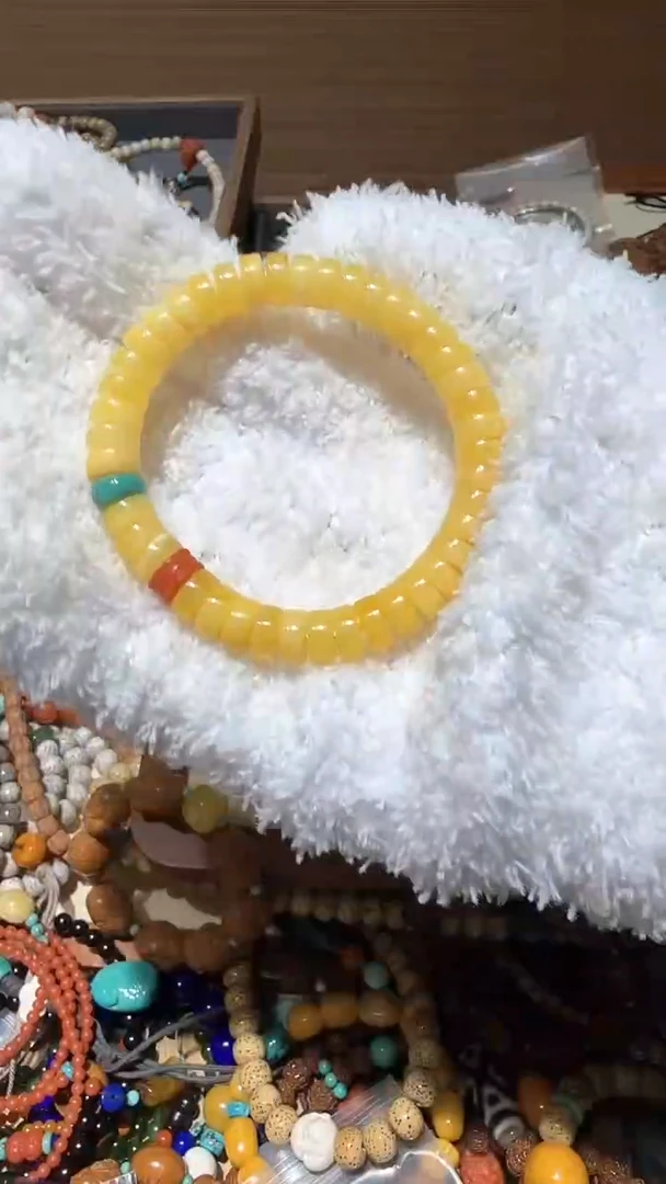 手链琥珀未镶嵌精品直切单圈