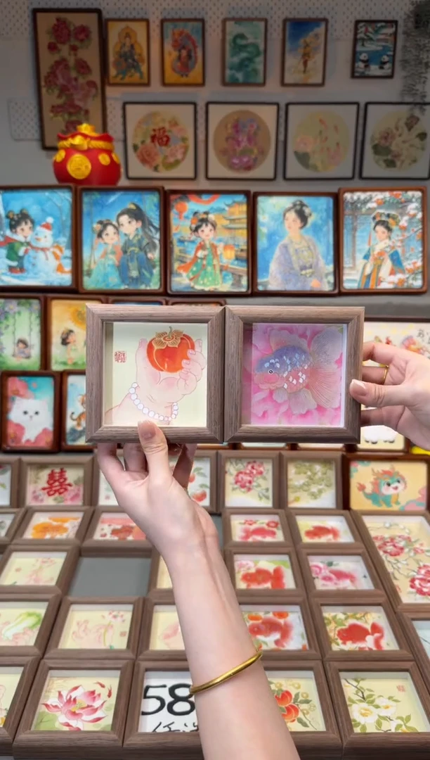 国画牡丹小鱼 柿子小手 手绘国画12