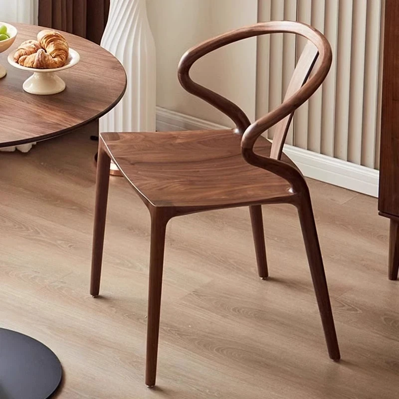 北美黑胡桃木极简家用餐椅木兰椅榫卯椅北欧全实木椅新中式洽谈椅