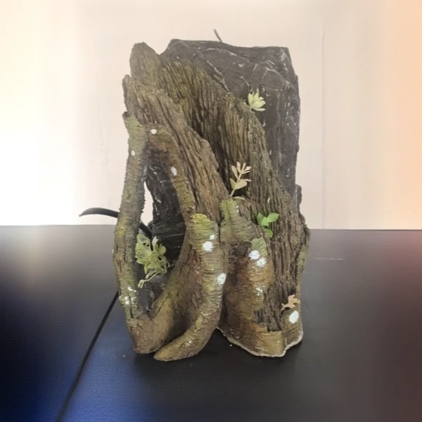 水族鱼缸仿真一体树桩造景景观摆件斗鱼天然躲避枯木石山一体景观