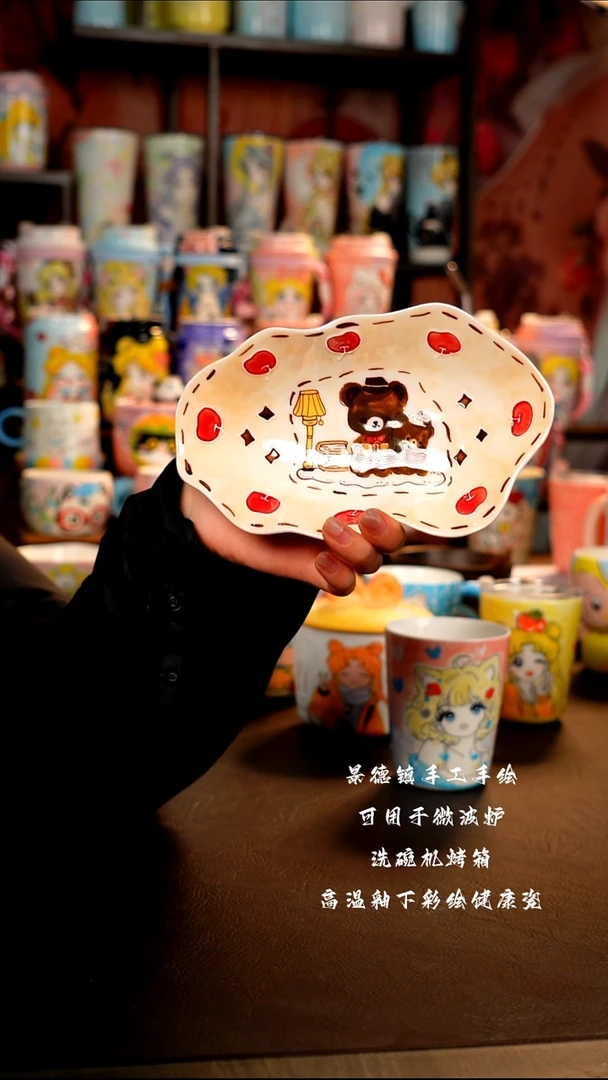 景德镇手工手绘陶瓷杯杯