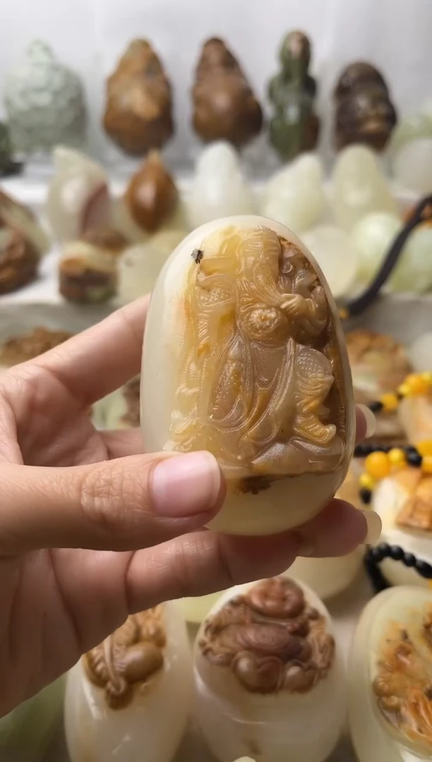 石材古青石棉纹正常不退换关公微瑕