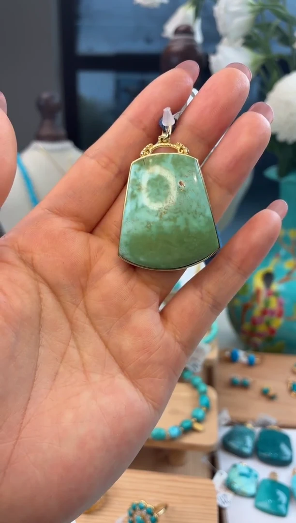 合金绿松石项链1