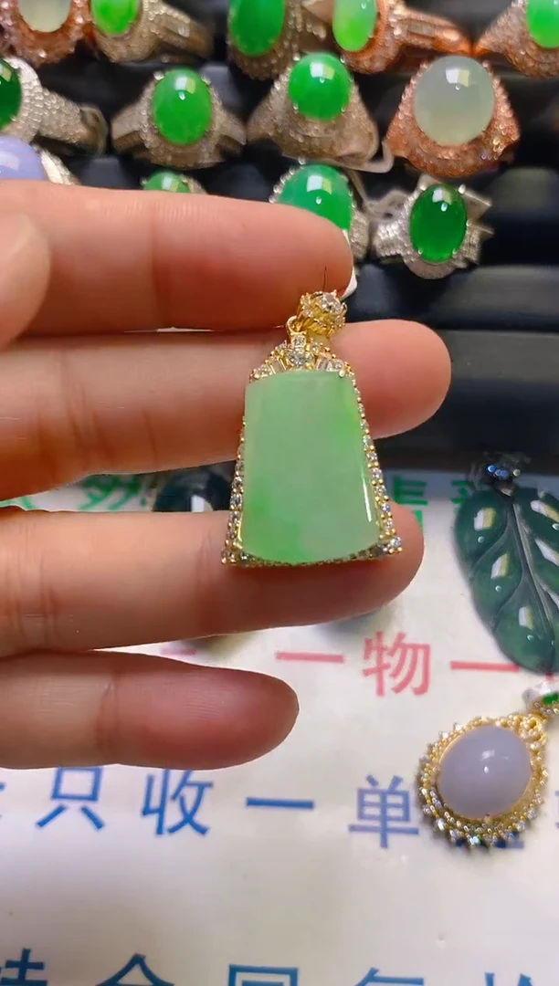 翡翠银S925镶嵌耳饰天然A货翡翠1